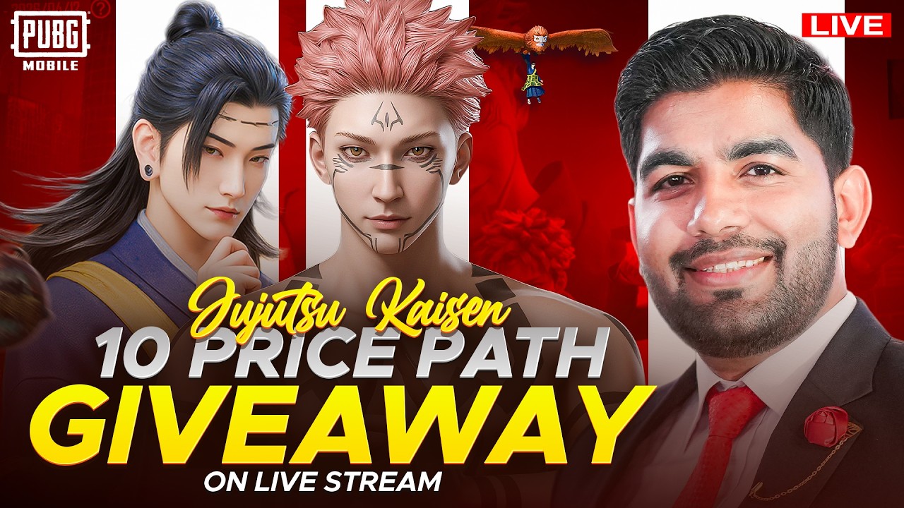 20 Jujutsu Kaisen Price Path Giveaway  |🔥 PUBG MOBILE Live 🔥