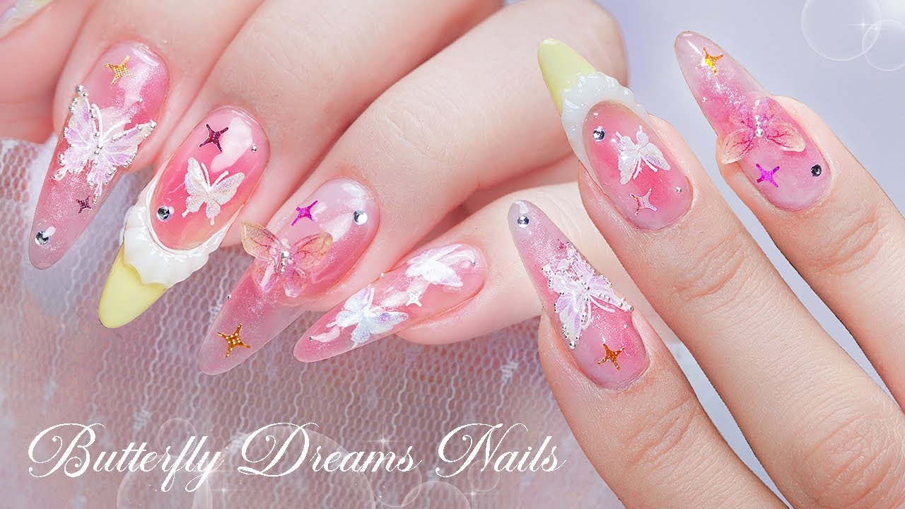 Nail ASMR | Butterfly Dreams Nails💅🦋 ASMR Nail Art Collection | Self Nails | No Talking