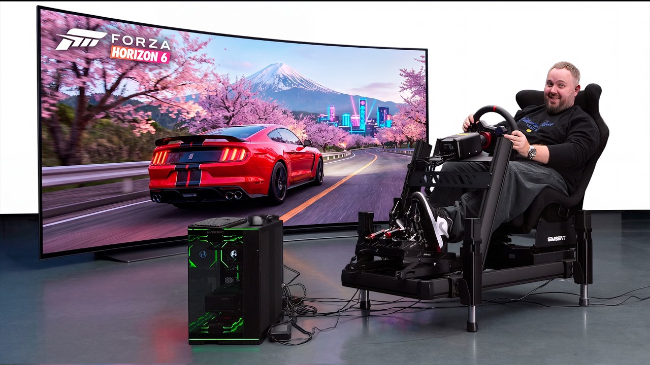 Играем в Forza Horizon 6 на 500&ldquo; экране в кокпите Simseat за 500 000р.