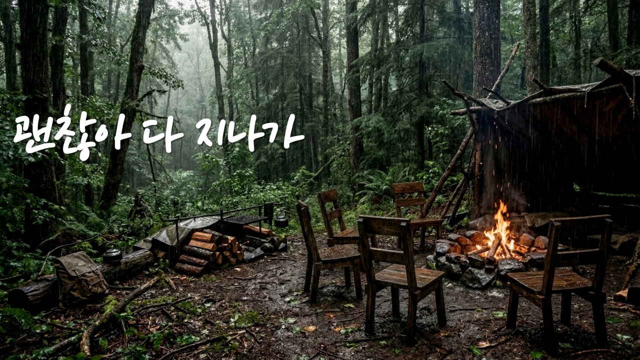 잠 안 올때 듣는 음악 🌧️빗소리와 모닥불 asmr