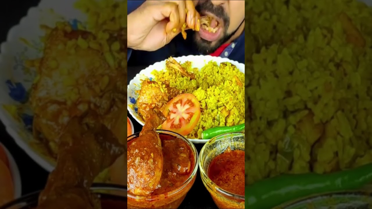 SPICY Chicken Curry MUKBANG Eating Show with Bhuna Khichuri and Salad