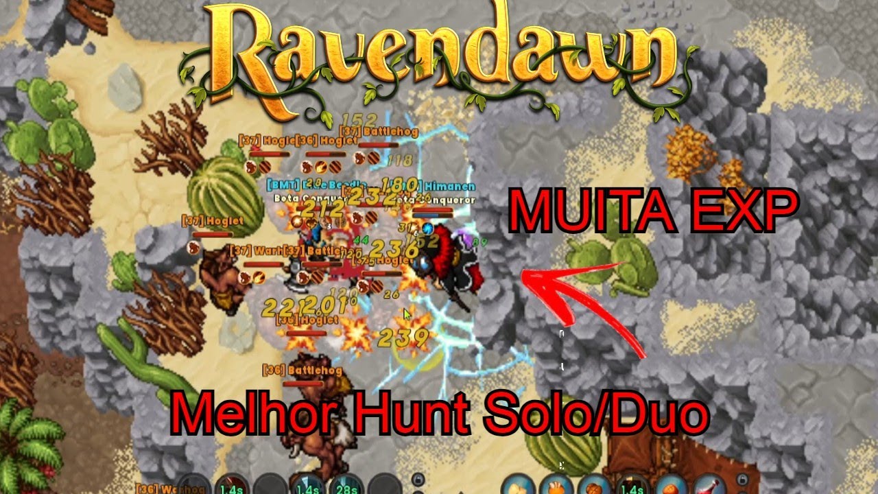 Ravendawn Hunt Hogs Deserto Solo/Dupla Muita Exp!! Lvl 27-40