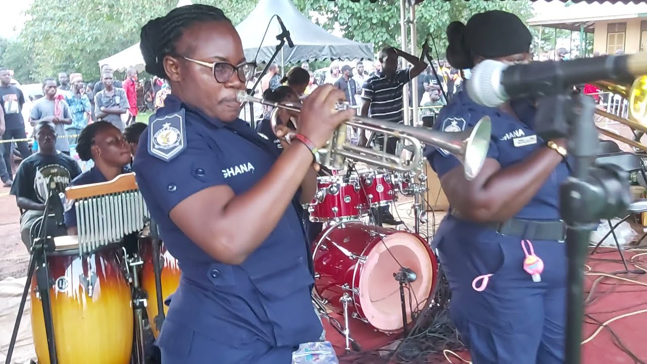 Police ladies band was outstanding at Bantama