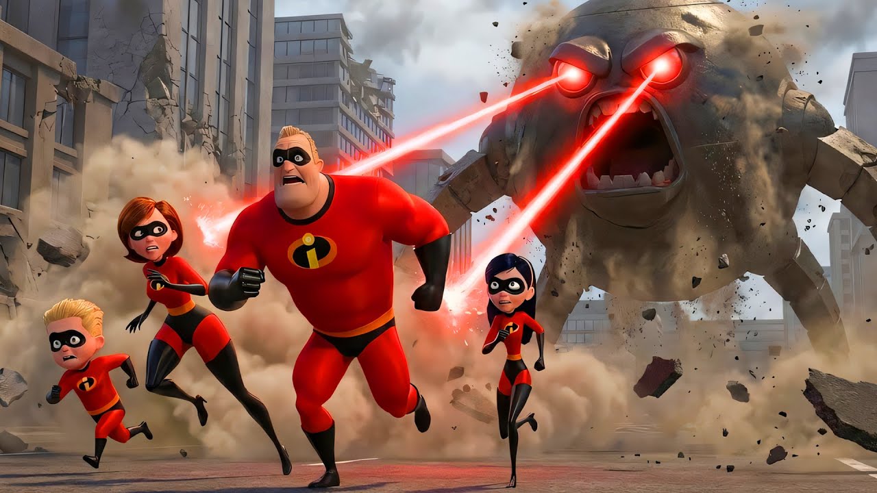 Super Family : Can They Escape This Giant Monster? 😱🔥| Funny Incredible Animation