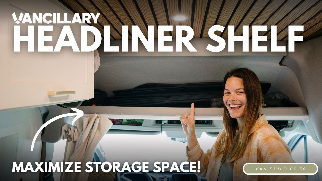 Vancillary Headliner Shelf Install | Creating MORE Storage | Ford Transit Van Build Series