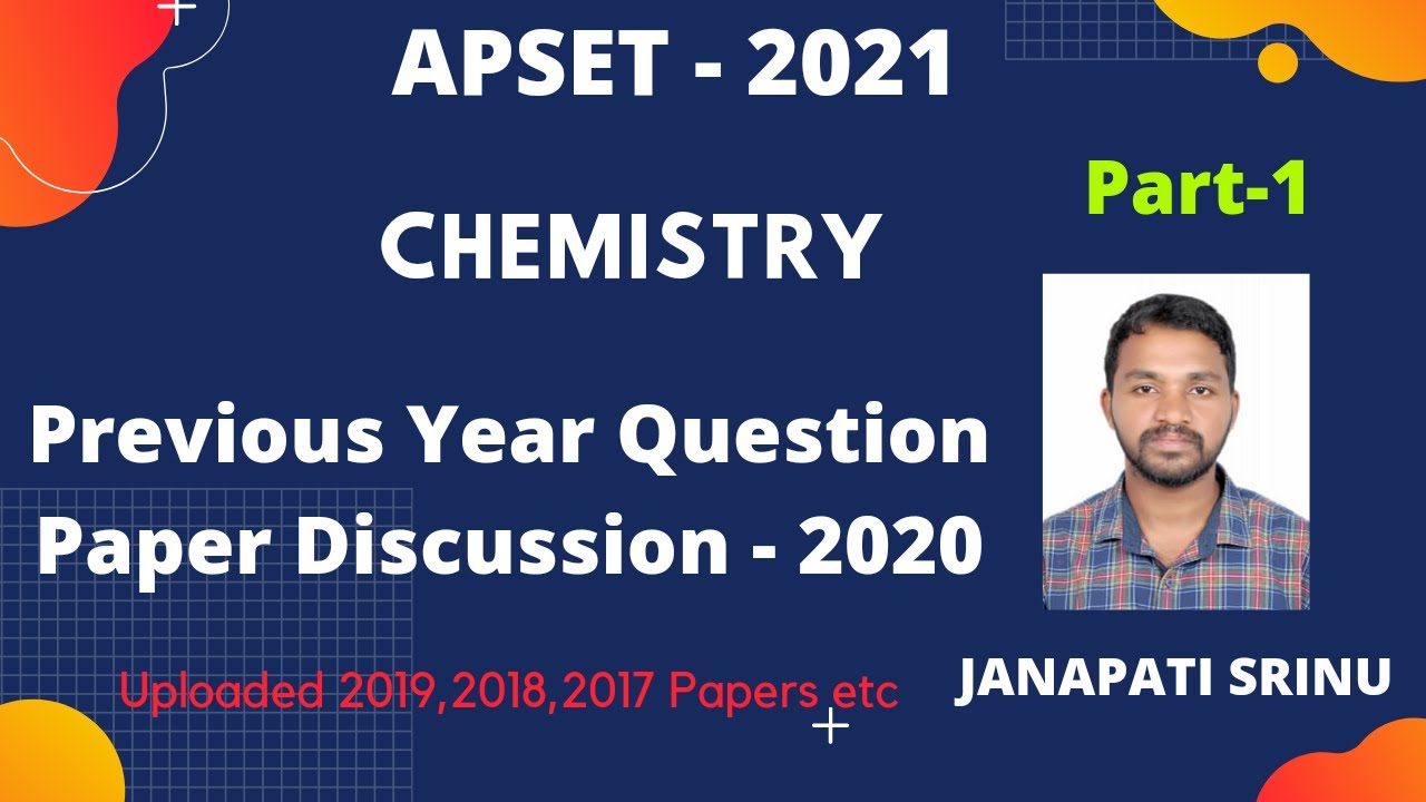 APSET 2021 | Chemistry |  Previous question paper discussion 2020 | APSET Chemical Science | Part-1