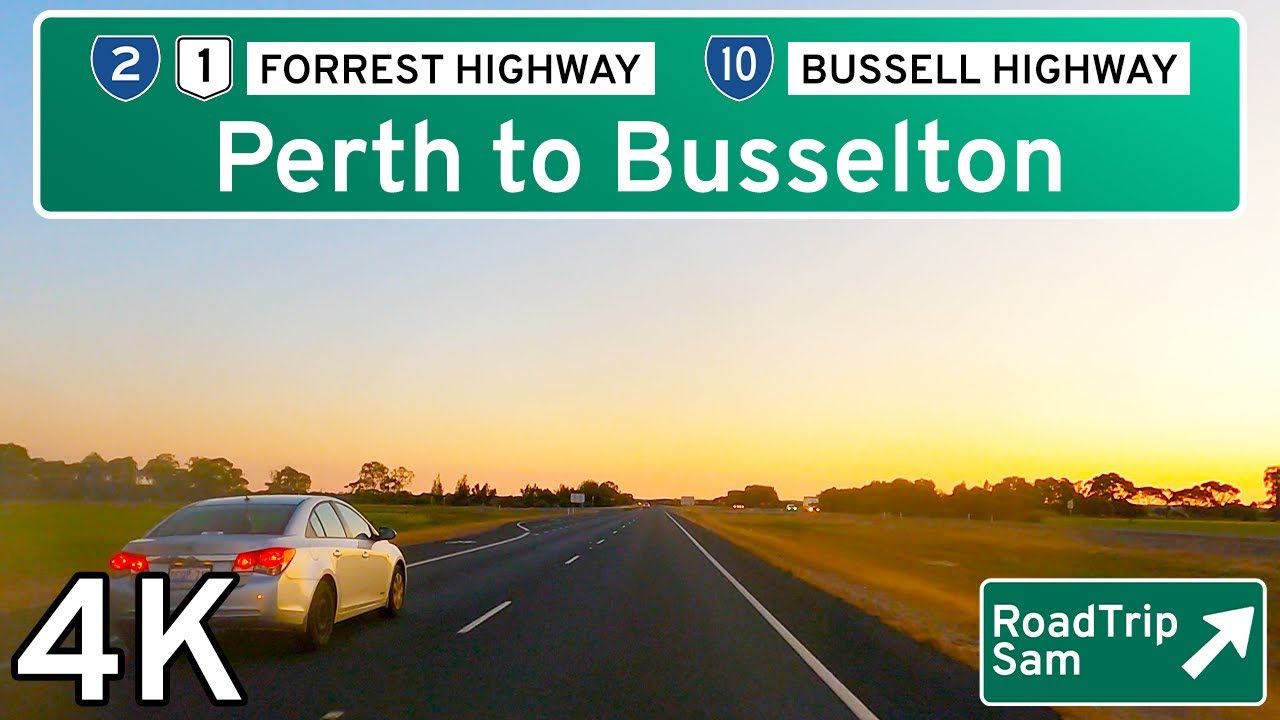 Driving to Busselton - from Perth, Western Australia - Evening Drive / POV