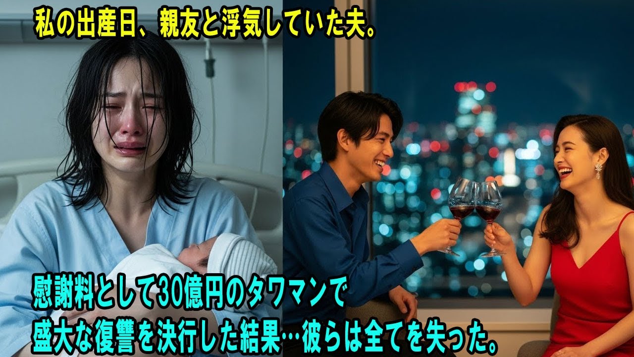 私の出産日、親友と浮気していた夫。慰謝料として30億円のタワマンで盛大な復讐を決行した結果…彼らは全てを失った。#感動の物語 #AIストーリー