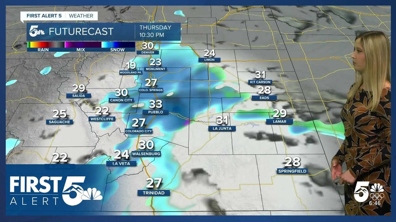 Snow expands across southern Colorado on Thursday night
