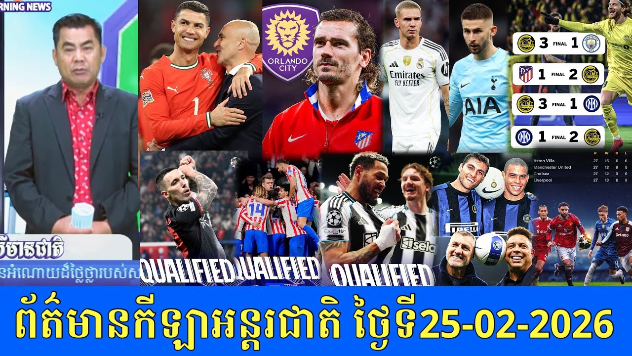 MC Hor Ngeth Sports news 25/02/26: UCL play off results, Transfer News, Ronaldo, Bodo Glimt 