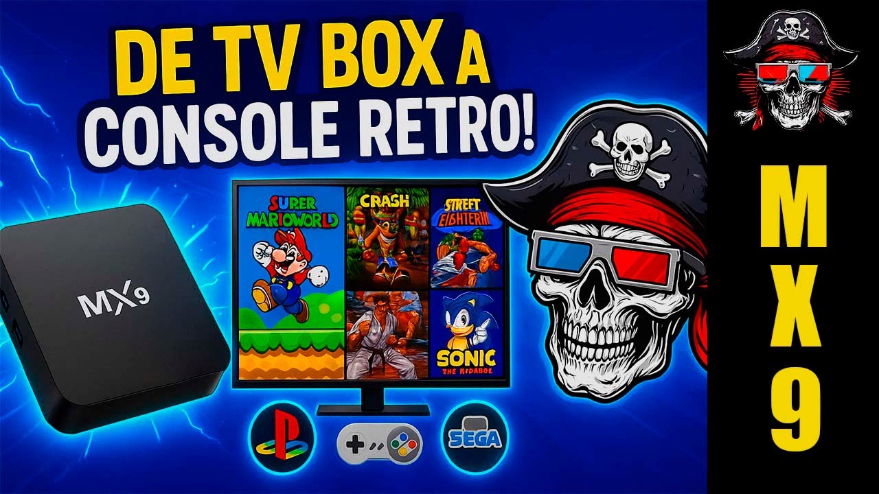 Como transformar sua TV BOX MX9 velha em um console retrô, roda até Play Station 1