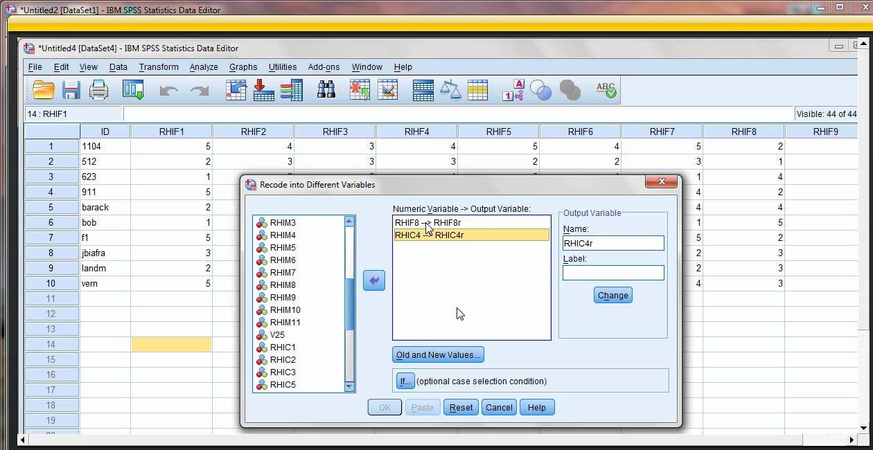 Reverse scoring in SPSS