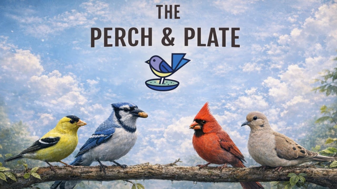 LIVE | The Perch & Plate! Lots of visits  | Cardinal, Woodpecker, Chickadee, Starling
