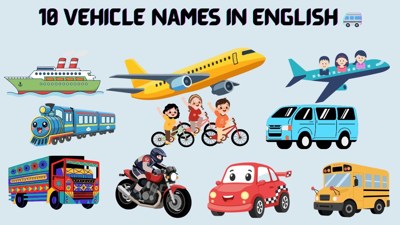 Top 10 Vehicle Name Learning Video For Kids | English Vocabulary for Children #kidslearning #kids