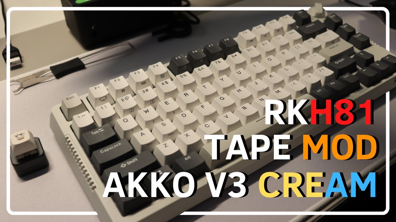Tape mod + Akko V3 Cream Switch | [Royal Kludge RKH81]