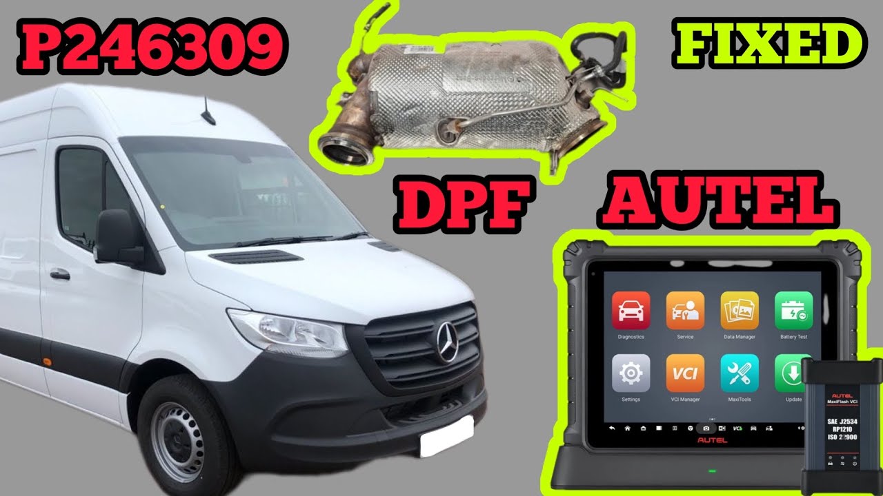 AUTEL MAXISYS Mercedes Sprinter W907 P246309 DPF BLOCKED Diesel Particulate Filter Regeneration