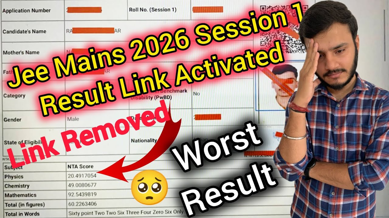 🥺jee mains 2026 result reaction video|jee main 2026 session 1 result out😱|#jee 2026 result link out💯