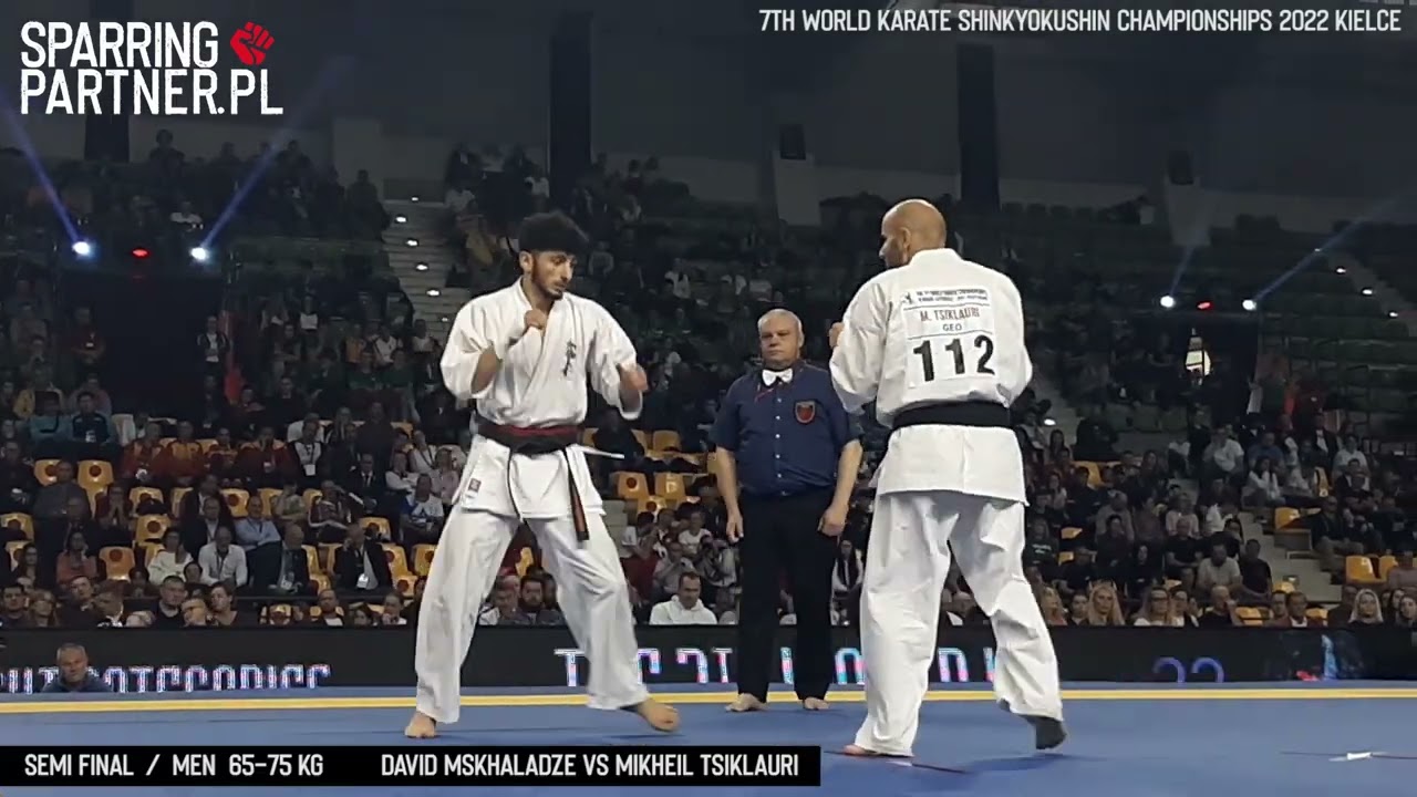 David Mskhaladze vs Mikheil Tsiklauri 65-75 kg | 7th World Karate Shinkyokushin Championships 2022