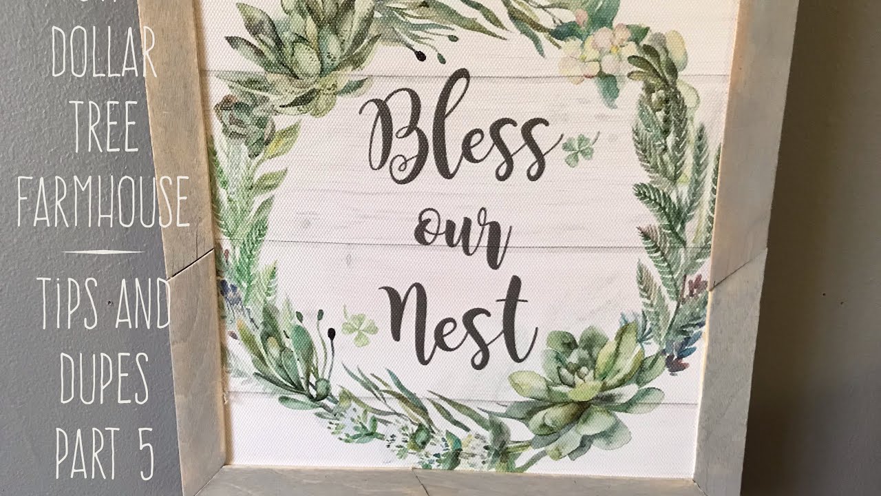 DIY Dollar Tree  Farmhouse  Tips and Dupes  Part 5 Grey Washed Wooden Framed Art