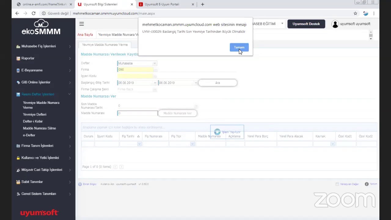 Uyumsoft e-defter ve e-fatura uygulaması eğitimi