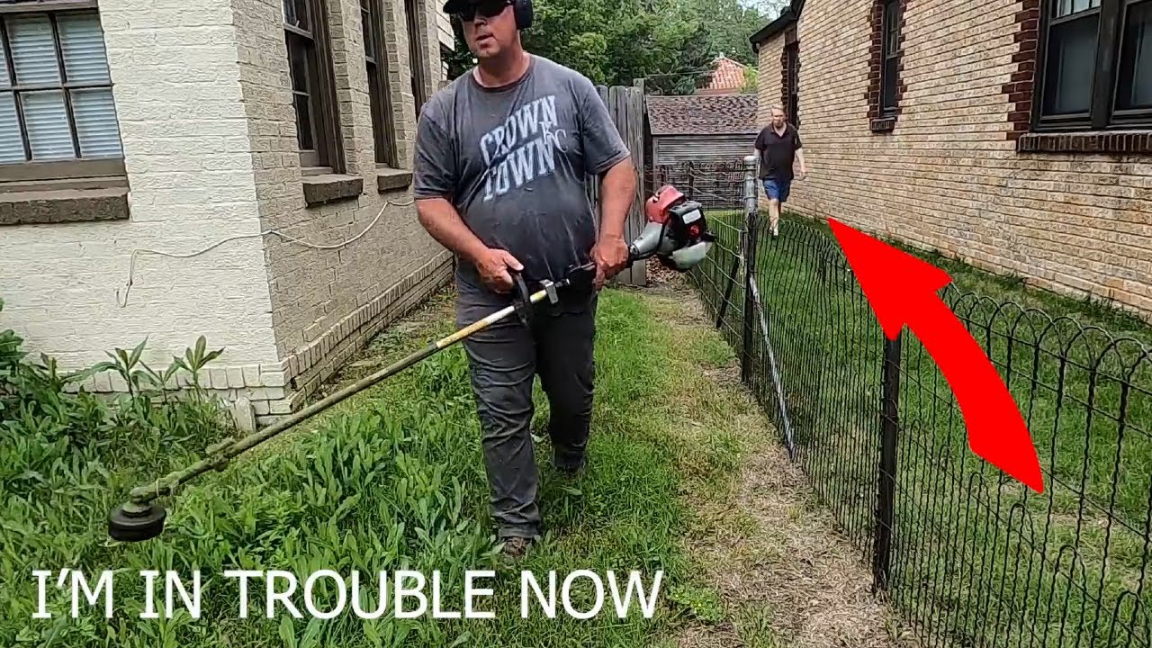 Neighbor Watching Me Like A Hawk While Mowing This Overgrown Lawn
