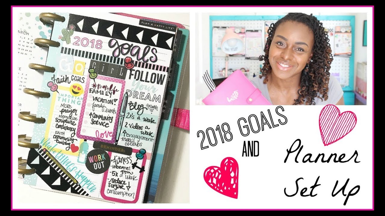 2018 GOALS AND MINI HAPPY  PLANNER SET UP