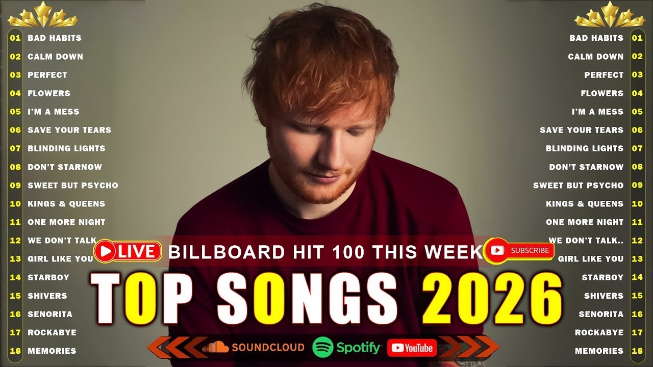 Rihanna, Adele, Bruno Mars, Dua Lipa, Maroon 5, The Weeknd, Zayn - Billboard Top 50 This Week 2026