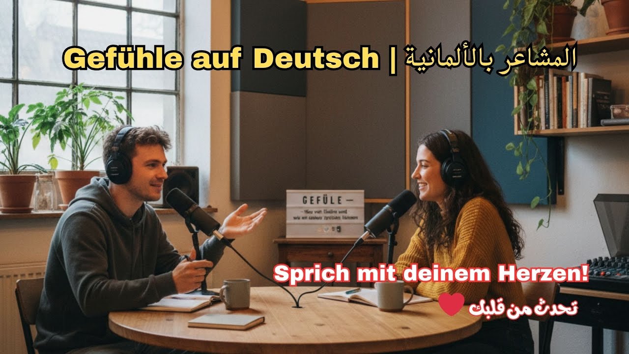 تعلّم التعبير عن المشاعر بالألمانية|حوار سهل مع تدريب على الاستماع Gefühle auf Deutsch ausdrücken 🇩🇪