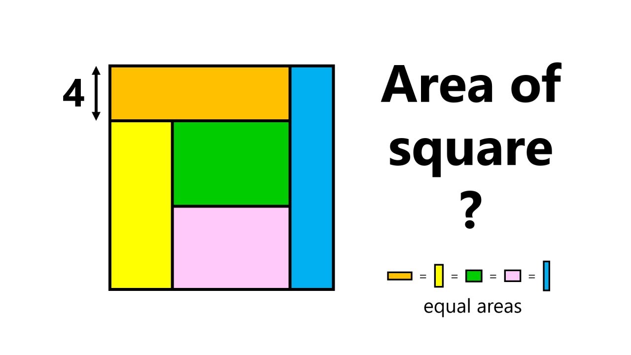 What is the area of the square? The 5 rectangles puzzle