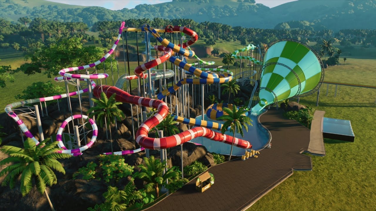 Insane Tropical Waterslide Tower (All Onrides) | Planet Coaster 2 (made by Brandonpwait) [POV]