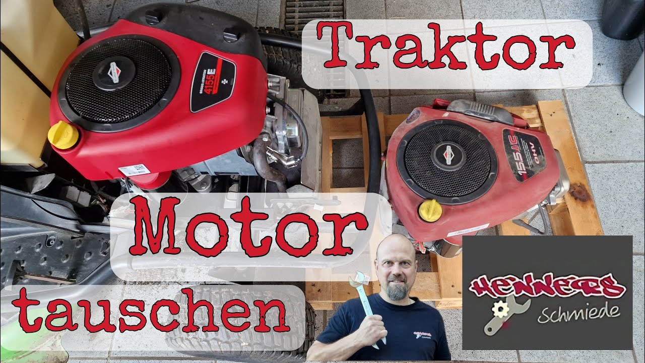 Motorwechsel Rasenm&auml;her Traktor. Viking, Briggs und Stratton. Engine change tractor lawn mower
