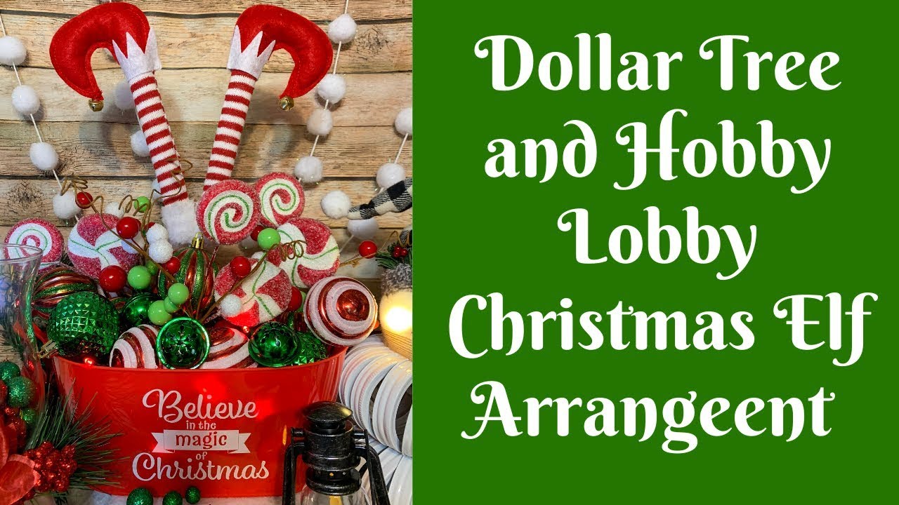 Easy Christmas Crafts: Dollar Tree and Hobby Lobby Christmas Elf Centerpiece