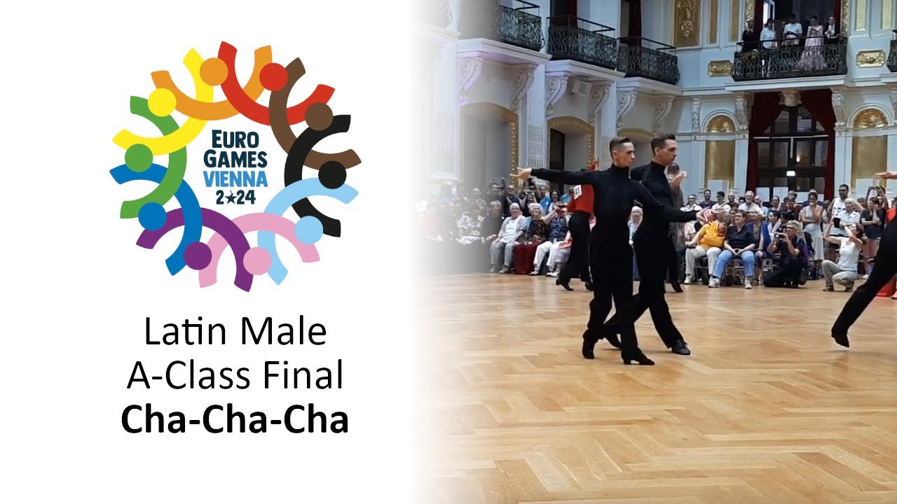 Dancing at Eurogames 2024 Vienna, Latin Male A Final, Cha-Cha - Anton Betnev and Oliver Wortmann