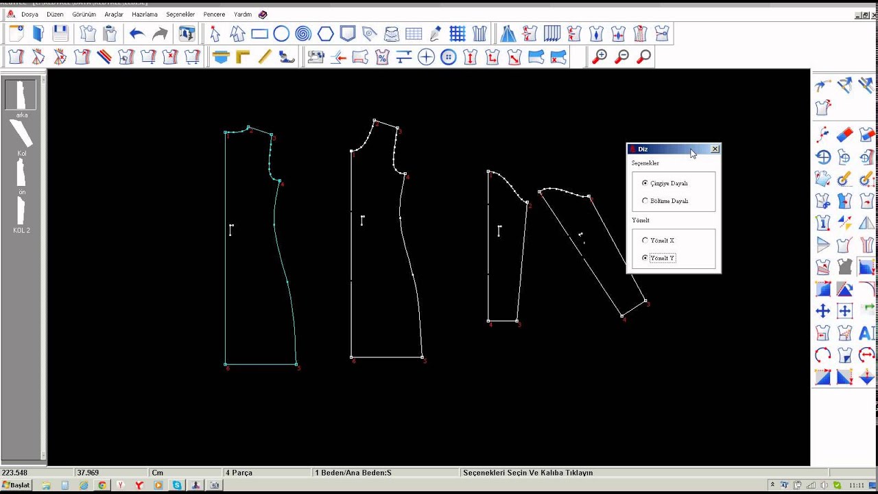 REDTREE CAD SİSTEM EĞİTİM-HİZALA İKONU- KALIPLARI YATAY VE DİKEY ÇEVİRMEK İÇİN