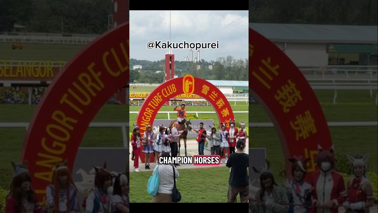 Кубок Мердека 2025: Umamusume встречает настоящие скачки @SelangorTurfClubKL #шорты #umamusume