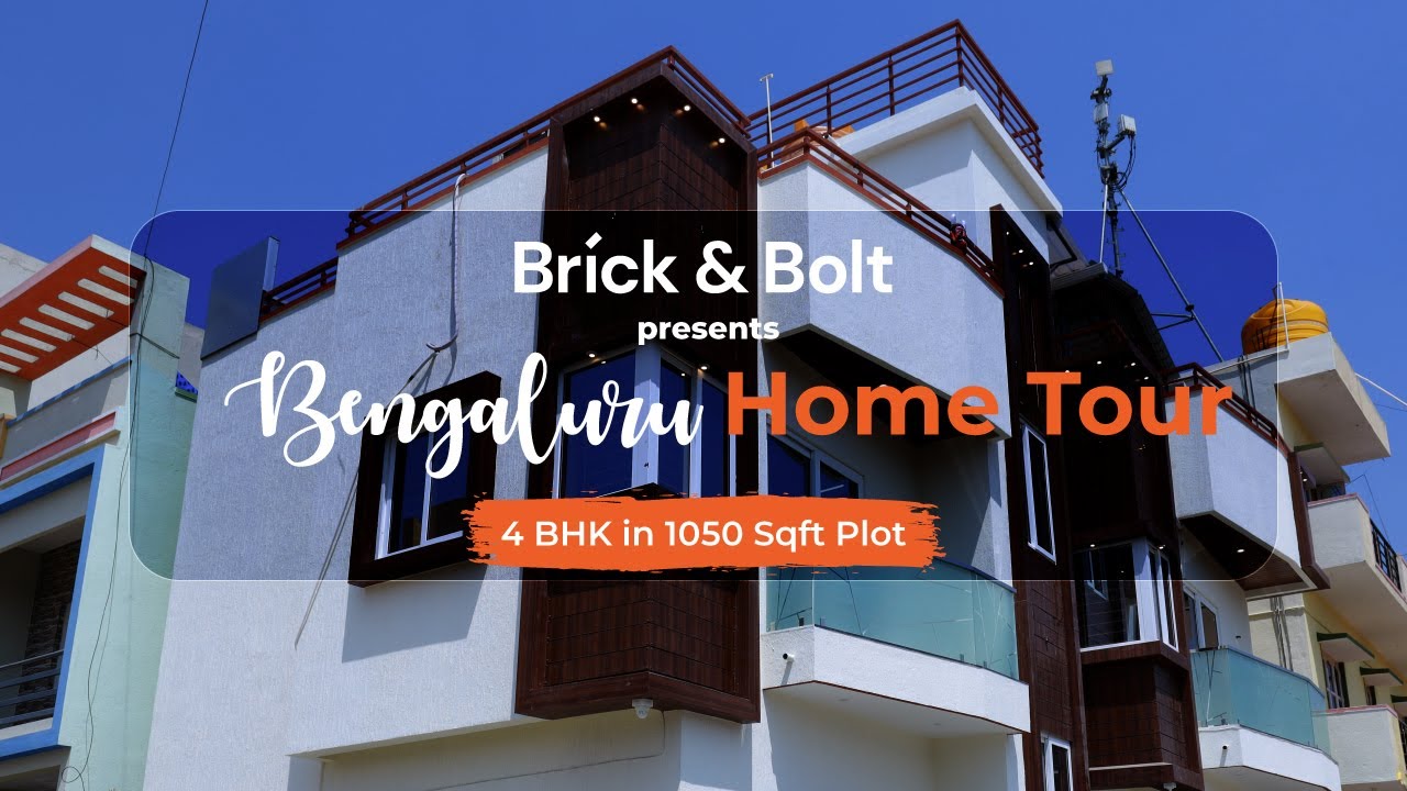 Home Tour: 4 BHK home design | 2 floors in 1050 sq ft | Home Construction by Brick and Bolt🏡