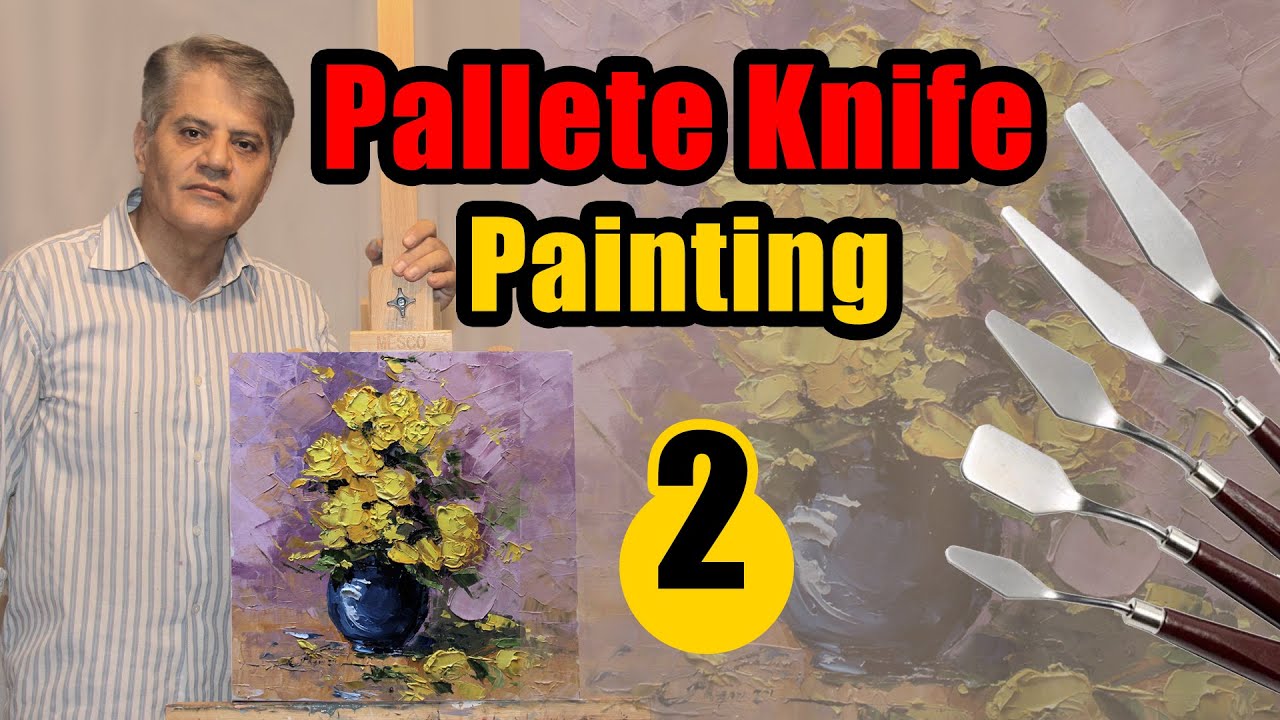 Flower Palette Knife Painting by Aziz Golkar -نقاشی گل با سبک کاردک توسط عزیز گلکار