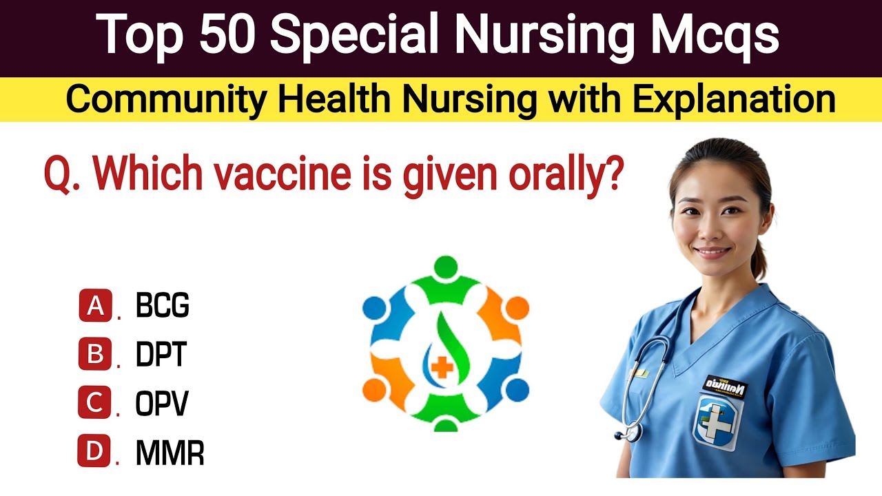 Top 50 nursing mcqs with explanation | Community health nursing mcqs  | nursing exam mcqs