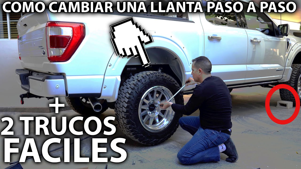 Como Cambiar Una Llanta Normal ó GRANDE paso a paso + 2 Trucos Fáciles