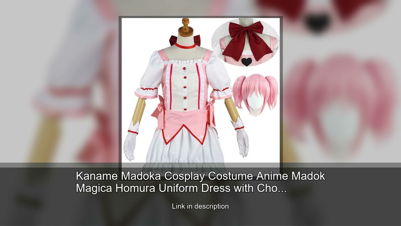 Kaname Madoka Cosplay Costume Anime Madok Magica Homura Uniform Dress with Choker Gloves Socks