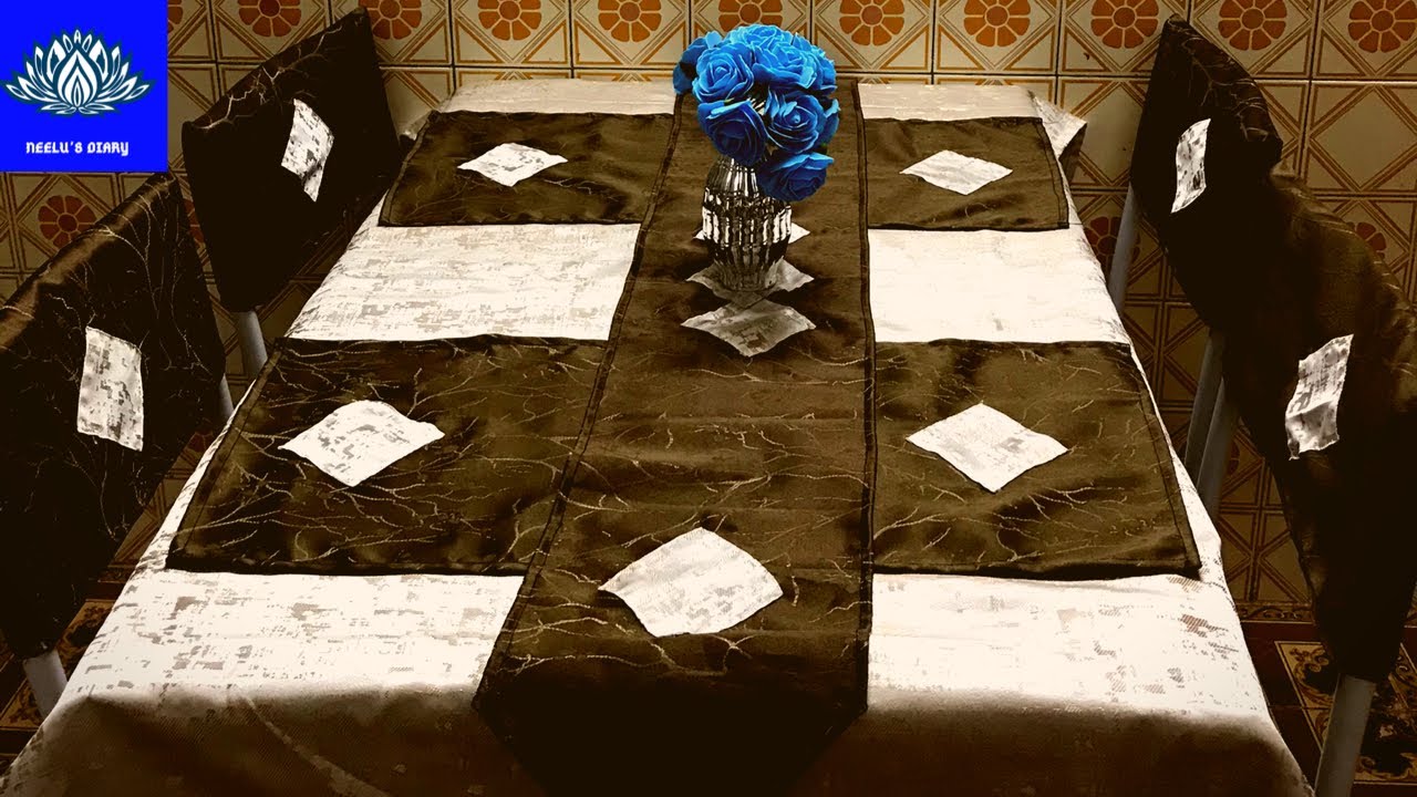 How to make dining table cloth with curtain cloth | no cost table cloth | diy dining table cloth