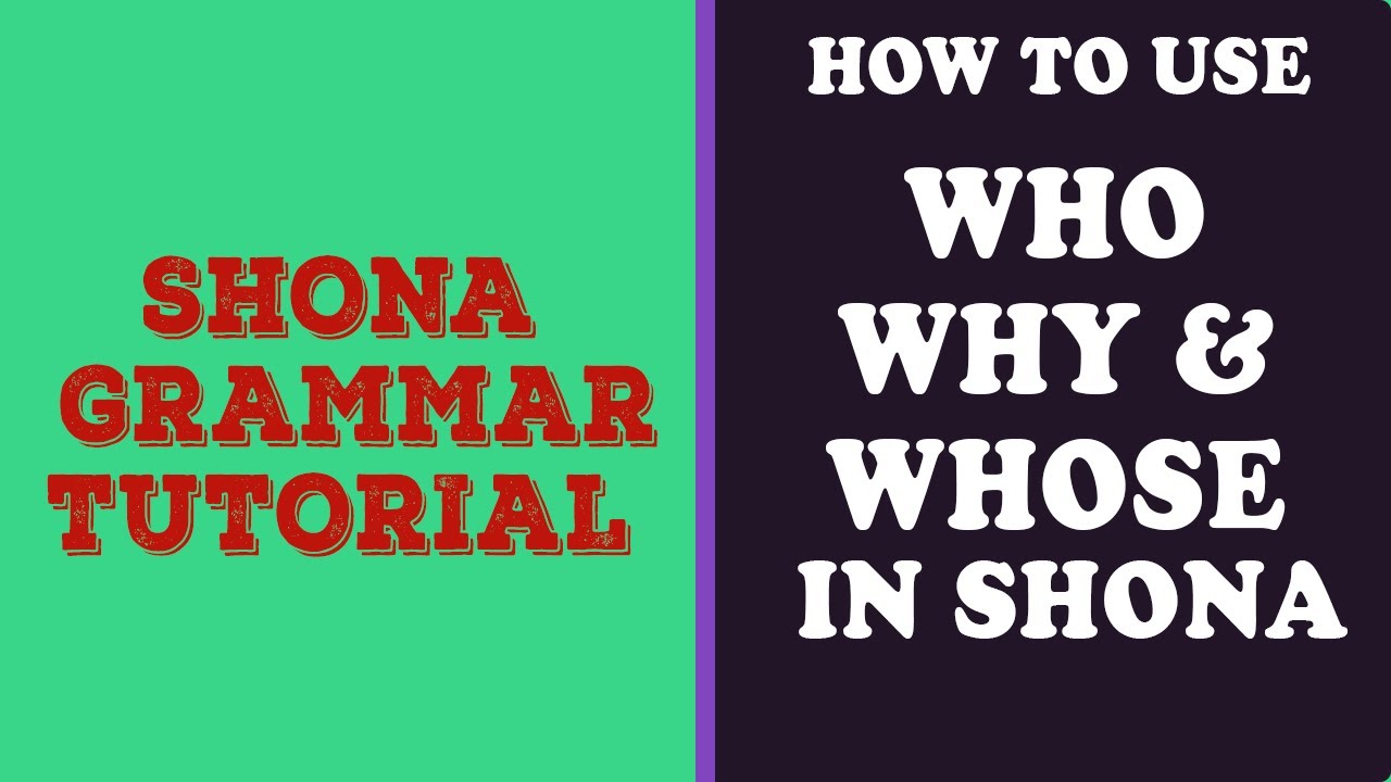 Learn Shona: How to use 