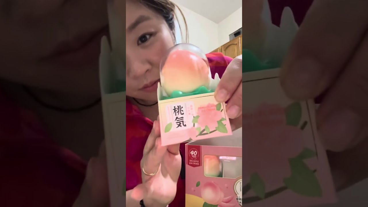 Trying Viral Peach Ice Cream 🍑  