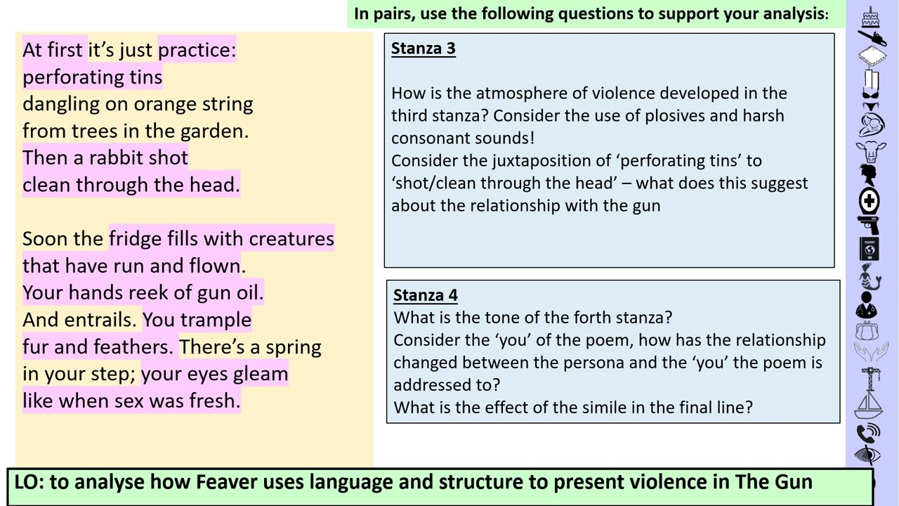 The Gun - Vicki Feaver - Poetry Analysis