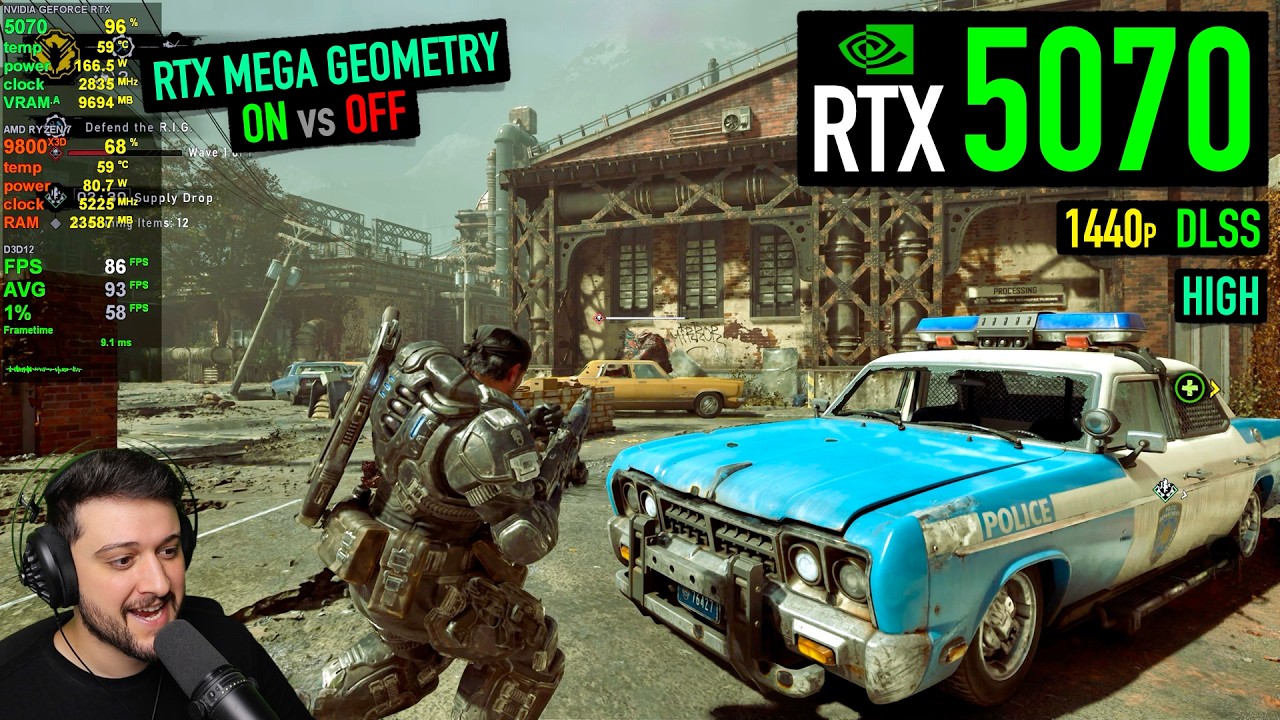 RTX 5070 &mdash; Gears of War: E-Day &mdash; Тест RTX Mega Geometry