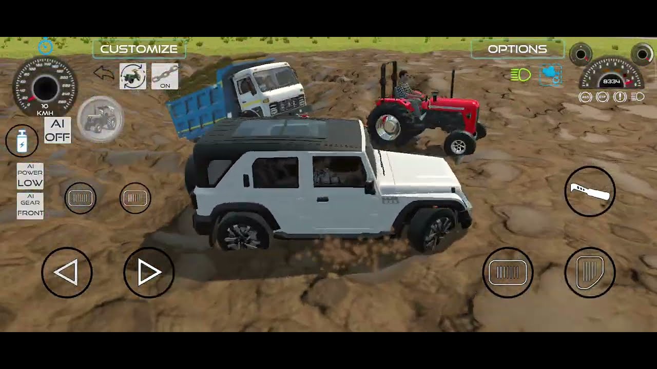 Dumper truck 🚛 kichad mein  and fas Gaya tractor and car and JCB
