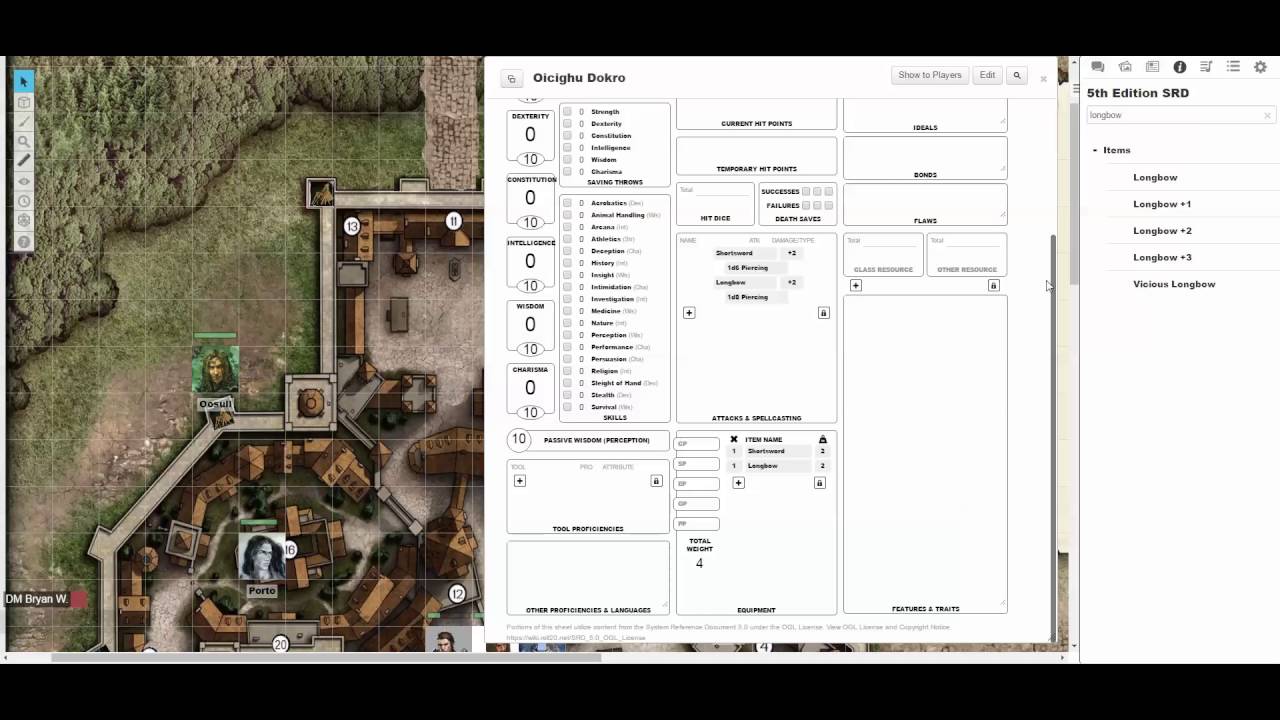 Drag and Drop Items into Your Roll20 Character Sheet