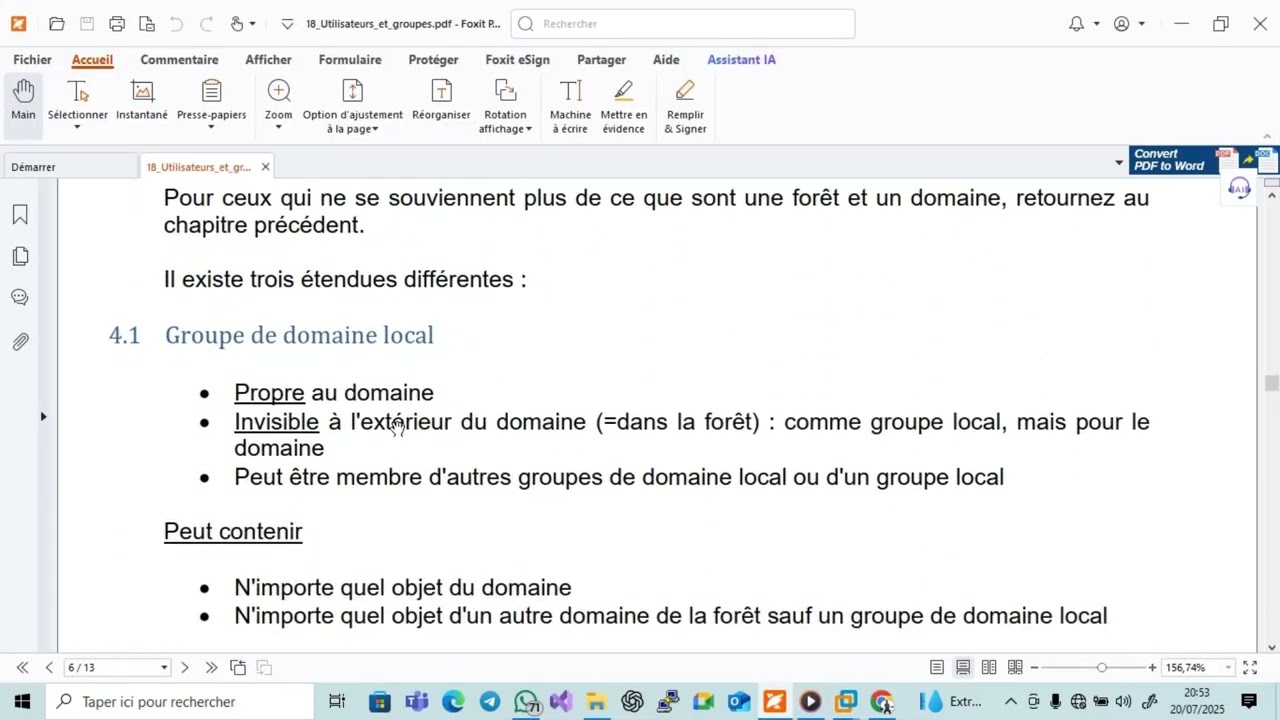 20-Les utilisateurs et les groupes Active Directory
