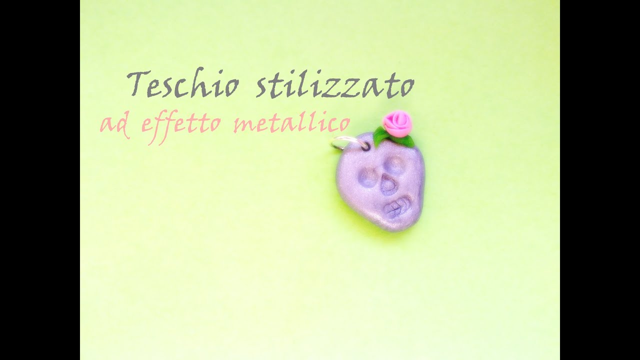 Stylized skull metallic effect  ☠ Teschio stilizzato ad effetto metallico - Polymer Clay Tutorial