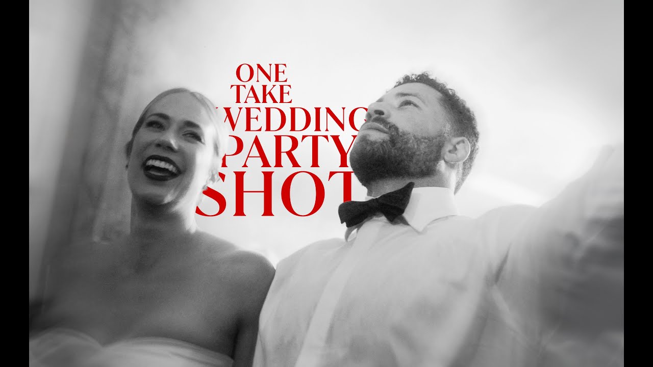 One-take wedding party shot